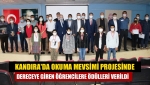 Kandıra'da Okuma Mevsimi Projesinde Dereceye Giren Öğrencilere Ödülleri Verildi