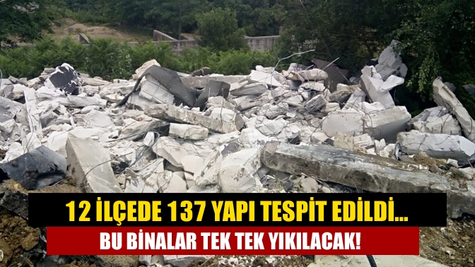 12 ilçede 137 yapı tespit edildi… Bu binalar tek tek yıkılacak!