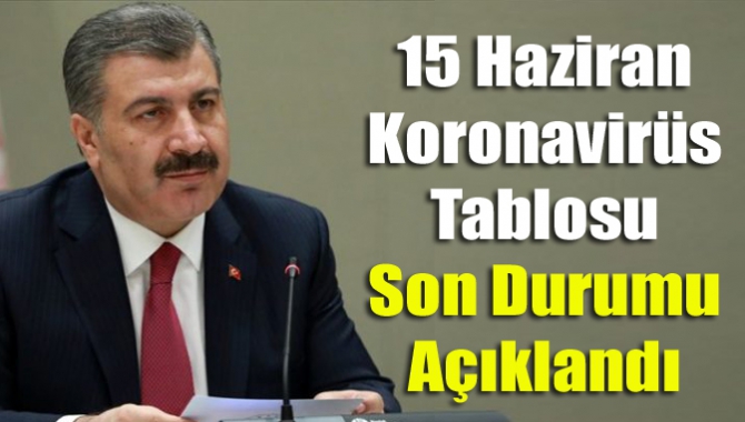 15 Haziran Koronavirüs tablosu son durumu açıklandı