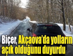 Biçer, Akçaovada yolların açık olduğunu duyurdu