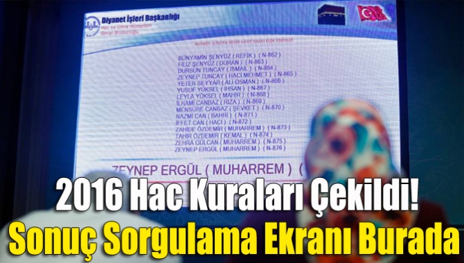 2016 Hac kuraları çekildi! Sonuç sorgulama ekranı burada