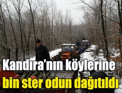 Kandıranın köylerine bin ster odun dağıtıldı