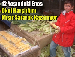 12 yaşındaki Enes okul harçlığını mısır satarak kazanıyor