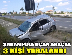 Şarampole uçan araçta 3 kişi yaralandı