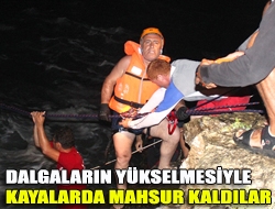 Dalgaların Yükselmesiyle Kayalarda mahsur kaldılar