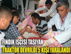 Fındık İşçisi Taşıyan Traktör Devrildi 5 Kişi Yaralandı