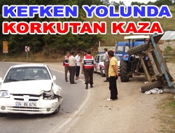 Kefken yolunda korkutan kaza