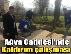 Ağva Caddesinde kaldırım çalışması