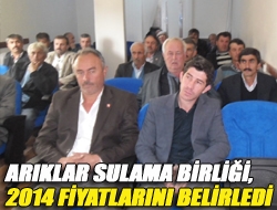 Arıklar Sulama Birliği, 2014 fiyatlarını belirledi