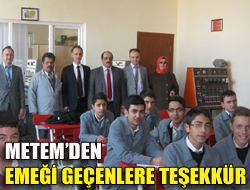 METEMden emeği geçenlere teşekkür