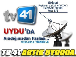 Tv 41 artık uyduda...