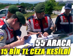 55 araca 15 bin TL ceza kesildi