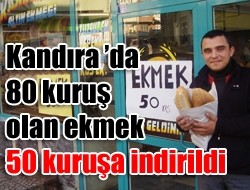 Kandıra’da 80 kuruş olan ekmek 50 kuruşa indirildi