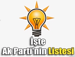 İşte Ak Parti'nin listesi