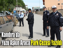 Kandırada yüzü aşkın araca park cezası yazıldı