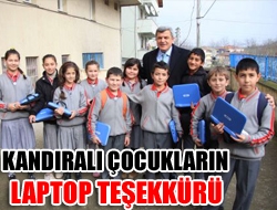 Kandıralı çocukların laptop teşekkürü