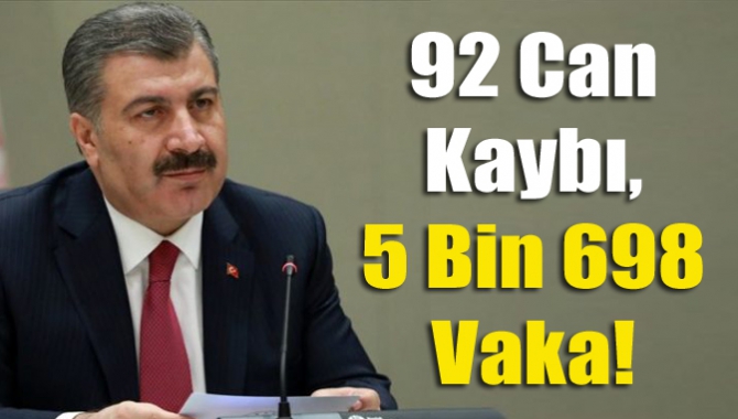 92 can kaybı, 5 bin 698 vaka!