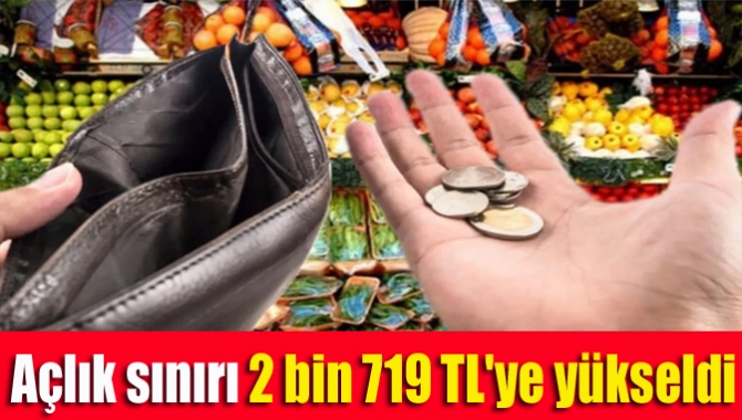 Açlık sınırı 2 bin 719 TL'ye yükseldi