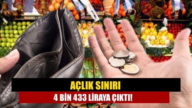 Açlık sınırı 4 bin 433 liraya çıktı!