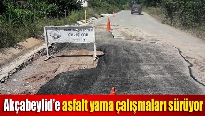 Akçabeyli’de asfalt yama çalışmaları sürüyor