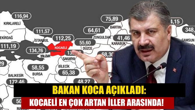 Bakan Koca açıkladı: Kocaeli en çok artan iller arasında!