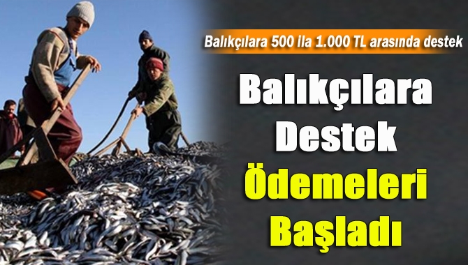 Balıkçılara Destek Ödemeleri Başladı