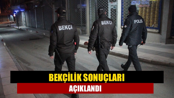 Bekçilik sonuçları açıklandı