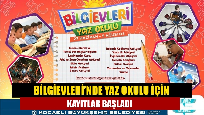 Bilgievleri’nde Yaz Okulu için kayıtlar başladı