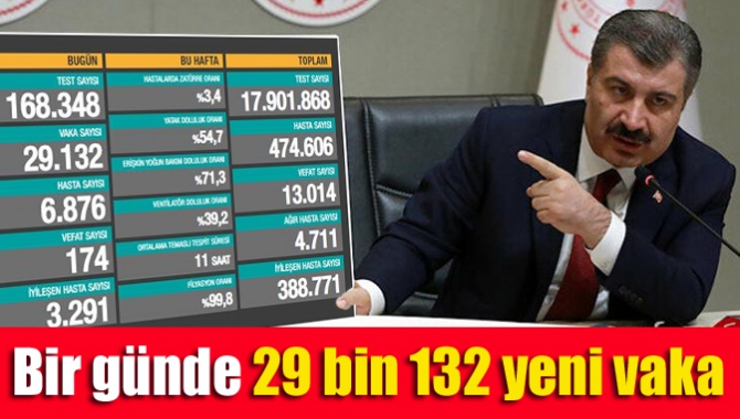 Bir günde 29 bin 132 yeni vaka