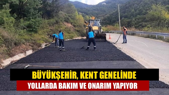 Büyükşehir, kent genelinde yollarda bakım ve onarım yapıyor