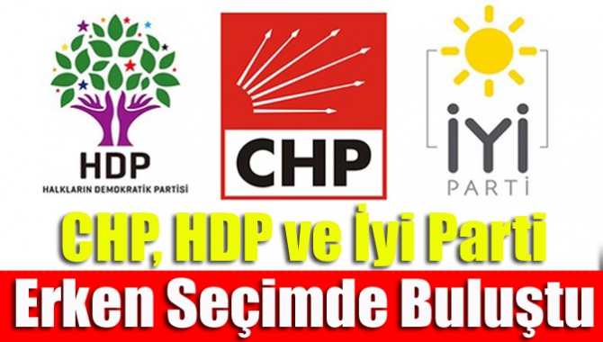 CHP, HDP ve İyi Parti Erken Seçimde Buluştu