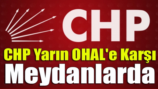 CHP yarın OHAL'e karşı meydanlarda