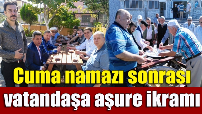 Cuma namazı sonrası vatandaşa aşure ikramı