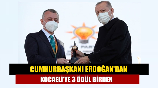 Cumhurbaşkanı Erdoğandan Kocaeliye 3 ödül birden