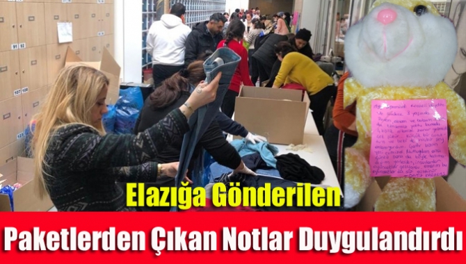 Elazığa Gönderilen Paketlerden Çıkan Notlar Duygulandırdı