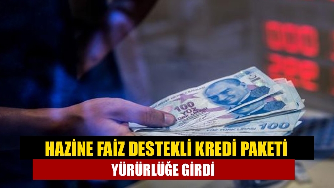 Hazine Faiz Destekli Kredi Paketi yürürlüğe girdi