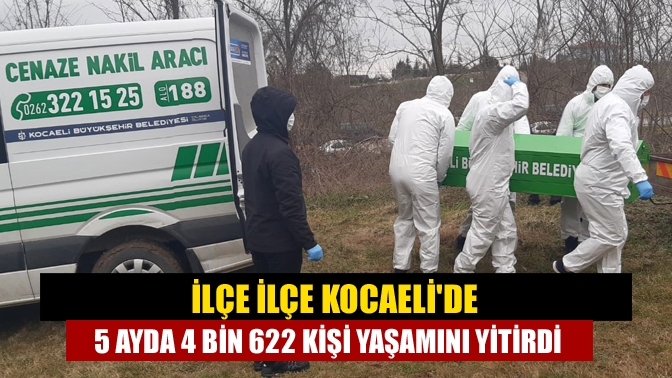 İlçe ilçe Kocaelide 5 ayda 4 bin 622 kişi yaşamını yitirdi