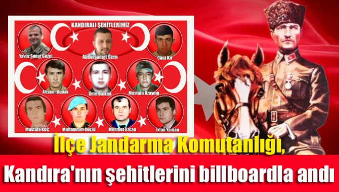 İlçe Jandarma Komutanlığı, Kandıra'nın şehitlerini billboardla andı