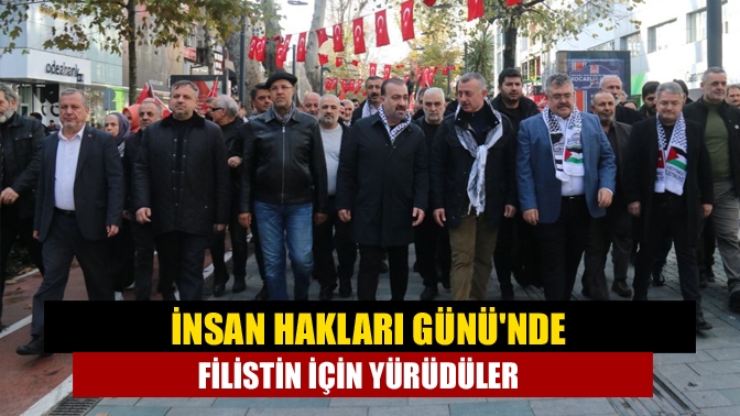 İnsan Hakları Gününde Filistin için yürüdüler