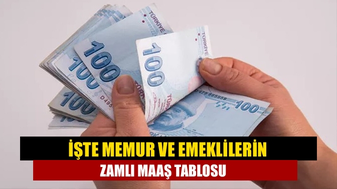 İşte memur ve emeklilerin zamlı maaş tablosu