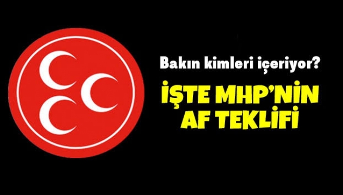 İşte MHP'nin af teklifi