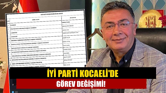 İYİ Parti Kocaelide görev değişimi!