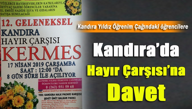 Kandıra’da Hayır Çarşısı’na davet