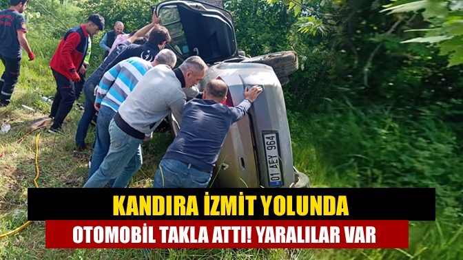 Kandıra İzmit yolunda otomobil takla attı! Yaralılar var