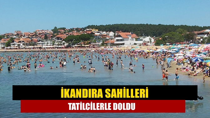 Kandıra sahilleri tatilcilerle doldu