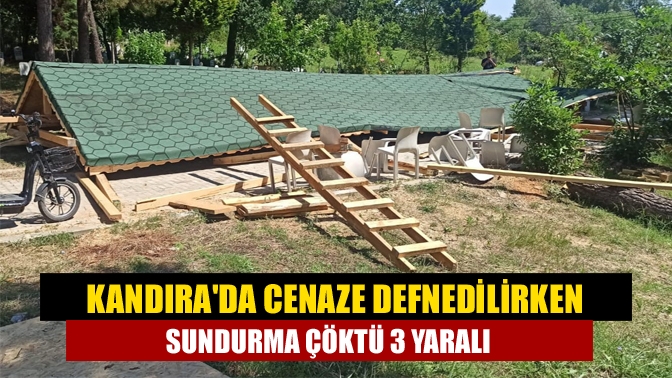 Kandırada Cenaze defnedilirken sundurma çöktü 3 yaralı