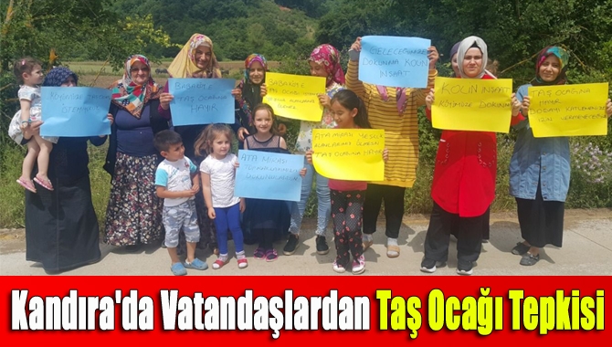 Kandıra'da vatandaşlardan taş ocağı tepkisi