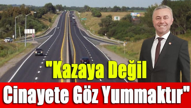 "Kazaya değil cinayete göz yummaktır"