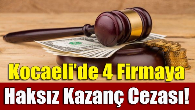 Kocaeli’de 4 firmaya haksız kazanç cezası!