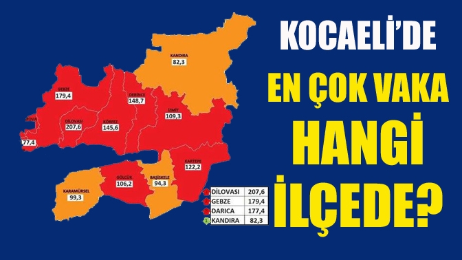 Kocaeli’de en çok vaka hangi ilçede?